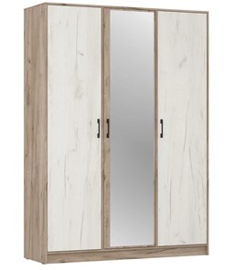 Шкаф трехдверный ШР3/1 Соната с зеркалом Дуб Крафт Серый - Дуб Крафт Белый в Саранске