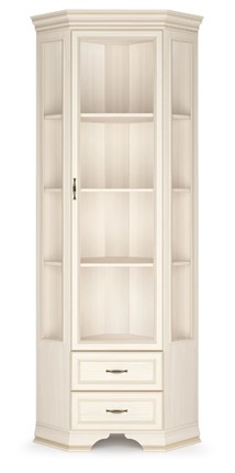 Шкаф-витрина угловой Сиена, Бодега белый / патина золото в Саранске - изображение