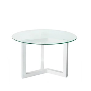 Круглый столик Оникс-8, Выбеленный дуб/Прозрачное стекло в Саранске