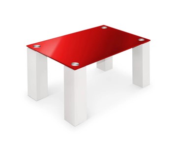 Журнальный столик Колизей-8, белый/красное стекло в Саранске