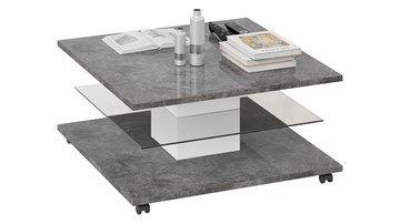 Квадратный столик Diamond тип 1 (Белый/Ателье темный глянец) в Саранске