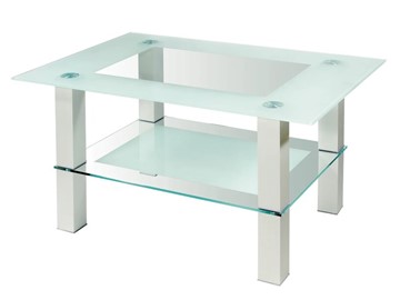 Стеклянный столик Кристалл 2 (алюминий-прозрачное) в Саранске
