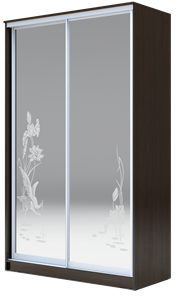 Шкаф двухстворчатый 2400х1682х620 два зеркала, "Цапли" ХИТ 24-17-66-01 Венге Аруба в Саранске