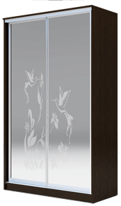 Шкаф 2-х створчатый 2300х1682х620 два зеркала, "Колибри" ХИТ 23-17-66-03 Венге Аруба в Саранске