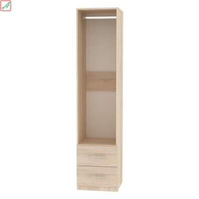 Распашной шкаф Риал (H20) 198х45х45 ручка рейлинг, Белый/ДСС в Саранске - изображение 1