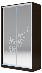 Шкаф 2200х1362х620 два зеркала, "Бабочки" ХИТ 22-14-66-05 Венге Аруба в Саранске