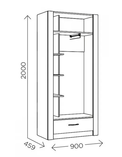Шкаф гардеробный Ева 5 М1 дуб ирландский/белый матовый в Саранске - изображение 2