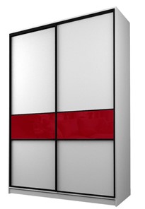Шкаф MAX МШ-23-6-18-99, Профиль Черный/Цвет Белый/Стекло с пленкой Oracal бургунди в Саранске