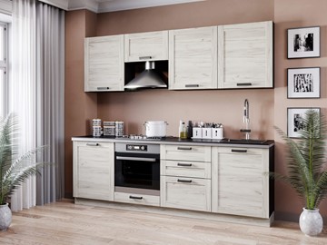Модульный кухонный гарнитур Винченца 2400 (Чёрный/Дуб крафт белый) в Саранске