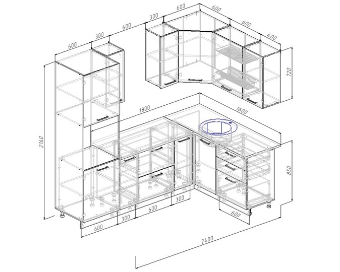 Модульная кухня Латте-2400х1600 в Саранске - изображение 1