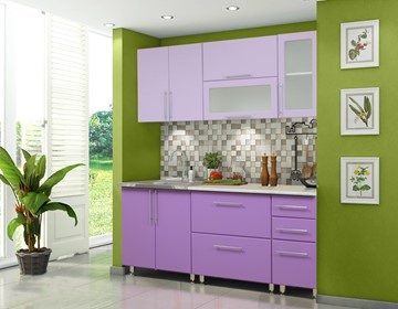 Кухонный гарнитур Мыло 224 2000х718, цвет Фиолет/Пастель фиолет в Саранске