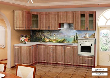 Кухонный угловой гарнитур Веста 1330х2800, цвет Дуб темный в Саранске