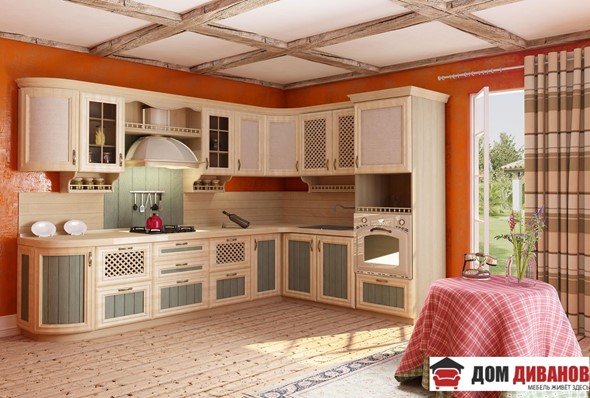 Кухня угловая Кантри Сонома Эйч Светлая в Саранске - изображение