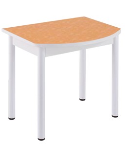 Кухонный пристенный стол НСПГ-02 ПЛ1, цветы манго/белое ЛДСП/36 прямые трубки крашеные белый в Саранске