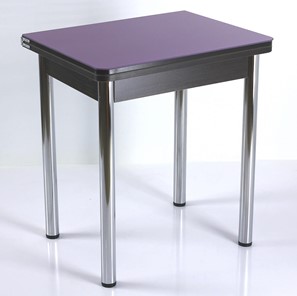 Кухонный пристенный стол СПА-02 СТ2, венге ЛДСП/стекло фиолетовый/39 прямые трубки хром в Саранске