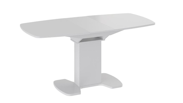 Раздвижной стол Портофино (СМ(ТД)-105.02.11(1)), цвет Белый глянец/Стекло белое в Саранске - изображение 1