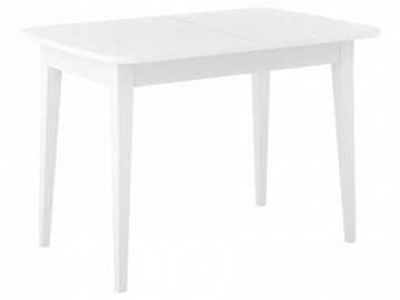 Кухонный раздвижной стол Dikline M120 Белый/стекло белое сатин/ножки MM белые в Саранске