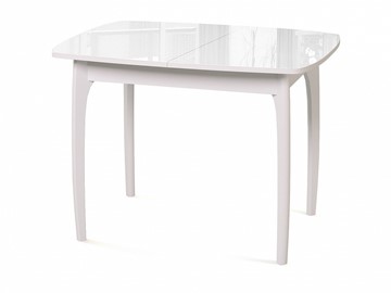 Кухонный раскладной стол Dikline M40 стекло белое/ножки белые в Саранске