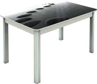 Кухонный стол раздвижной Гамбург исп.1 ноги метал. крашеные №23, Фотопечать (Текстура №39) в Саранске