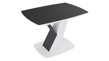 Кухонный раскладной стол Гарда тип 1, цвет Белый/Стекло матовое черный графит в Саранске