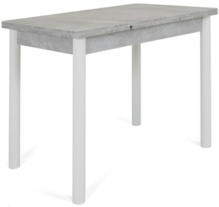 Кухонный стол раздвижной Милан-1 EVO, ноги металлические белые, светлый цемент в Саранске