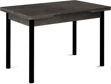 Кухонный раскладной стол Милан-1 EVO, ноги металлические черные, серый камень в Саранске