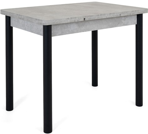 Кухонный раздвижной стол Милан-2 EVO, ноги черные, светлый цемент в Саранске - изображение