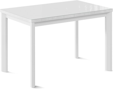 Раздвижной стол Нагано-1G (ноги металлические белые, стекло cristal/белый цемент) в Саранске