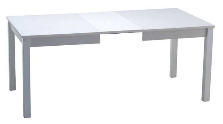 Кухонный раскладной стол Нагано-2 стекло белое opti (хром-лак) в Саранске - изображение 1
