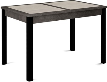 Кухонный раздвижной стол Ницца-2 ПЛ (ноги черные, плитка бежевая/серый камень) в Саранске