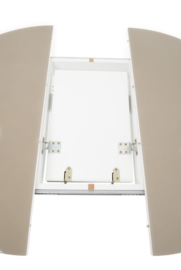 Стол раздвижной Ривьера исп. круг хром №5 (стекло белое/черный) в Саранске - изображение 3