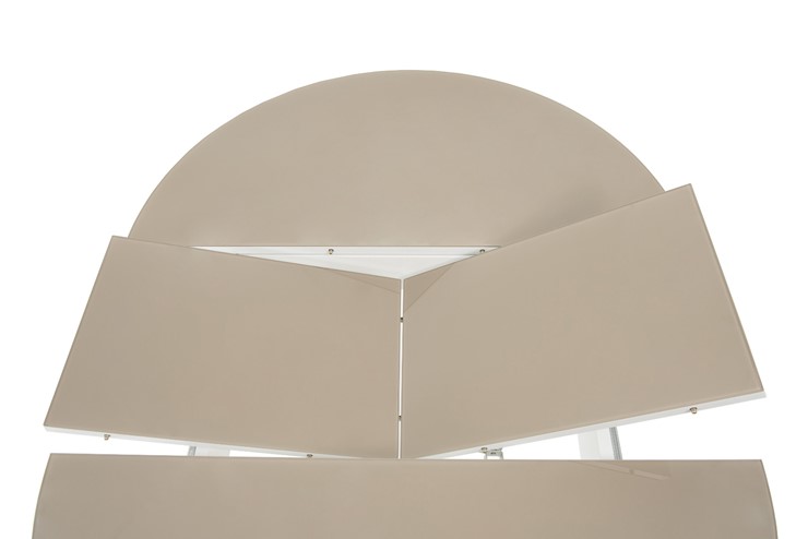 Стол раздвижной Ривьера исп. круг хром №5 (стекло белое/черный) в Саранске - изображение 4