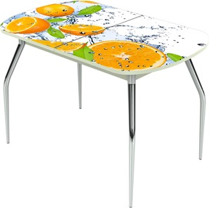 Кухонный стол раздвижной Ривьера исп.1 ноги метал. крашеные №24 Фотопечать (Фрукты №16) в Саранске