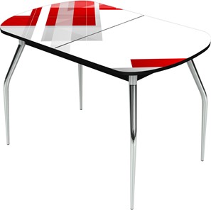 Кухонный раздвижной стол Ривьера исп.1 ноги метал. крашеные №24 Фотопечать (Текстура №47) в Саранске