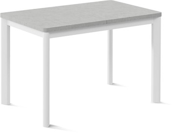 Кухонный стол раздвижной Токио-1L (ноги металлические белые, светлый цемент) в Саранске