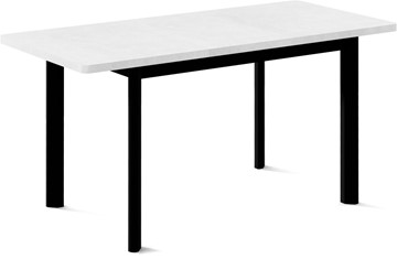 Кухонный раскладной стол Токио-2L (ноги металлические черные, белый цемент) в Саранске - предосмотр 1
