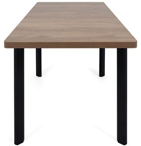 Кухонный раздвижной стол Токио-2L (ноги металлические черные, дуб табако) в Саранске - предосмотр 5