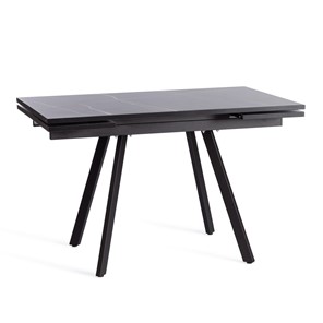 Кухонный стол раздвижной VIGO ЛДСП/HPL/металл,120x80x30х30х75 см, Мрамор чёрный/чёрный арт.19730 в Саранске