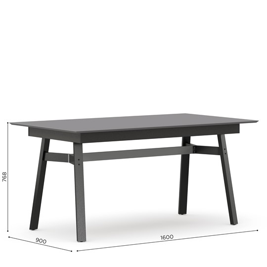 Обеденный стол 1600 Элиот ЛД 414.100.000, Оникс Серый/Чёрный в Саранске - изображение 3