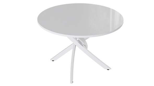 Кухонный стол Diamond тип 2 (Белый муар/Белый глянец) в Саранске - изображение