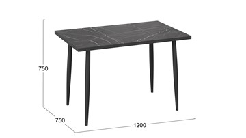 Кухонный обеденный стол Невада ДП1-02-08 (Черный мрамор/Черный матовый) в Саранске - предосмотр 3