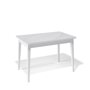 Кухонный стол раскладной Kenner 1100M (Белый/Стекло белое глянец) в Саранске