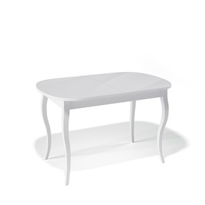Обеденный раздвижной стол Kenner 1300C (Белый/Стекло белое сатин) в Саранске