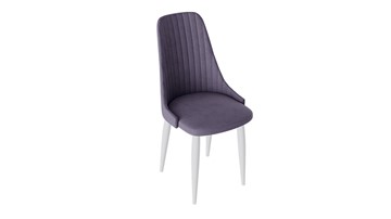 Обеденный стул Франк (конус) исп2 (Белый матовый/Микровелюр Фиолетовый) в Саранске