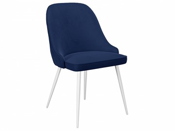 Мягкий стул 256, микровелюр К17 синий, ножки белые в Саранске