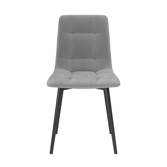 Обеденный стул Белла, велюр тенерифе грей/Цвет металл черный в Саранске - изображение 1