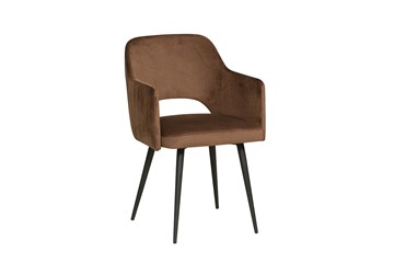 Обеденный стул Берта, велюр тенерифе шоколад/Цвет металл черный в Саранске