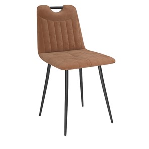 Обеденный стул Брандо, велюр тенерифе корица/Цвет металл черный в Саранске