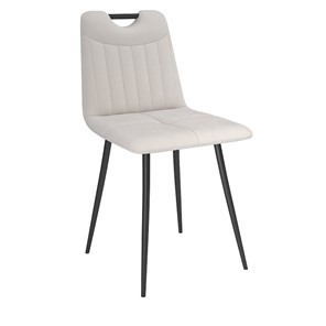 Обеденный стул Брандо, велюр тенерифе крем/Цвет металл черный в Саранске