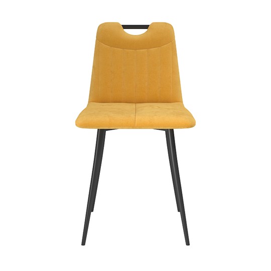 Обеденный стул Брандо, велюр тенерифе куркума/Цвет металл черный в Саранске - изображение 1